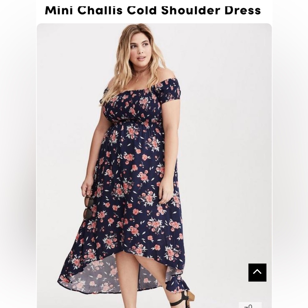 Torrid Floral High Low Off-The-Shoulder Dress